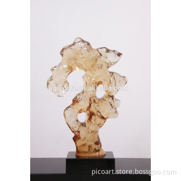 Modern abstract clear resin sculptures custom transparent statue decoration